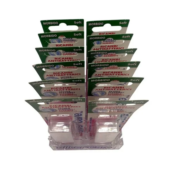 SilverCare Plus Flexible 2-Pc Toothbrush Spare Heads Soft Lot of 12 Packs